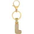 thumbnail image 1 of Name Personalized Initial Gold Letter Crystals Alphabet Keychain Keyring Handbag Pendant Purse Charm, 1 of 2