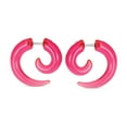 thumbnail image 2 of Bling Jewelry Mens Round Pink Swirl Spiral Tribal Ear Plug Taper Earrings Acrylic Resin Steel, 2 of 5