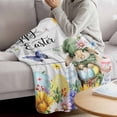 thumbnail image 3 of Spring Easter Blanket Soft Cozy Warm Throw Blanket for Couch, Plush Fuzzy Flannel Fleece Blankets for Sofa, Watercolor Floral Rabbits Eggs Butterflies Wood Bed Blankets Gifts for Men, 30"x40", 3 of 9
