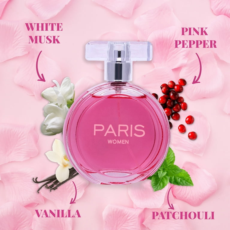 NovoGlow Paris Women- Eau De Parfum Spray Perfume, Fragrance For Women-  Daywear, Casual Daily Cologne Set with Deluxe Suede Pouch- 3.4 Oz Bottle