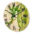 thumbnail image 3 of Designart 'The Forest of Bamboo Branches VI' Tropical Wood Wall Clock, 3 of 5