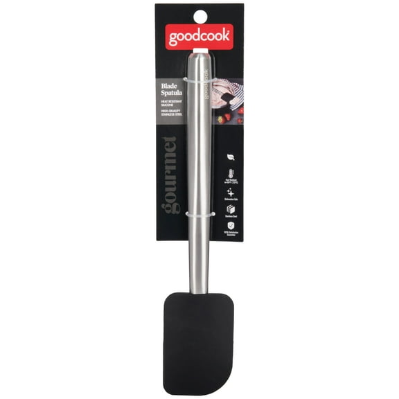 GoodCook Gourmet Silicone Blade Spatula, Stainless Steel Handle, 12.5" Length, Heat Safe