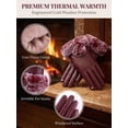 thumbnail image 4 of Deago Winter PU Leather Gloves for Women, Wool Fleece Lined Warm Gloves, Touchscreen Texting Thick Thermal Snow Driving Gloves (Red), 4 of 8