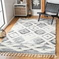 thumbnail image 2 of SAFAVIEH Moroccan Tassel Freddy Medallion Shag Area Rug, Grey/Ivory, 5'3" x 7'6", 2 of 7