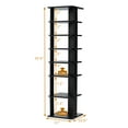 thumbnail image 2 of Costway Wooden Shoes Storage Stand 7 Tiers Shoe Rack Organizer Multi-shoe Rack Shoe box Black, 2 of 9