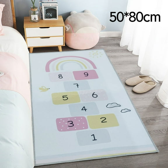 Area Rugs,Lovely Jumping House Carpet Slip Mat Children Play Climbing Mat Interesting Car