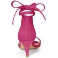 thumbnail image 3 of Sandalias Con Cordones Y Tacón Bajo Para Mujer Rosa caliente 39, 3 of 6