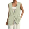 thumbnail image 2 of LISTHA Sleeveless Jackets Vest for Women Casual Solid Open Front Work Office Vest Mint Green L, 2 of 9