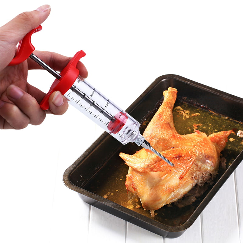 Marinade Injector Flavour Cooking Meat Poultry Christmas Turkey Stainless Steel Injector BBQ Tools Durable and Professional