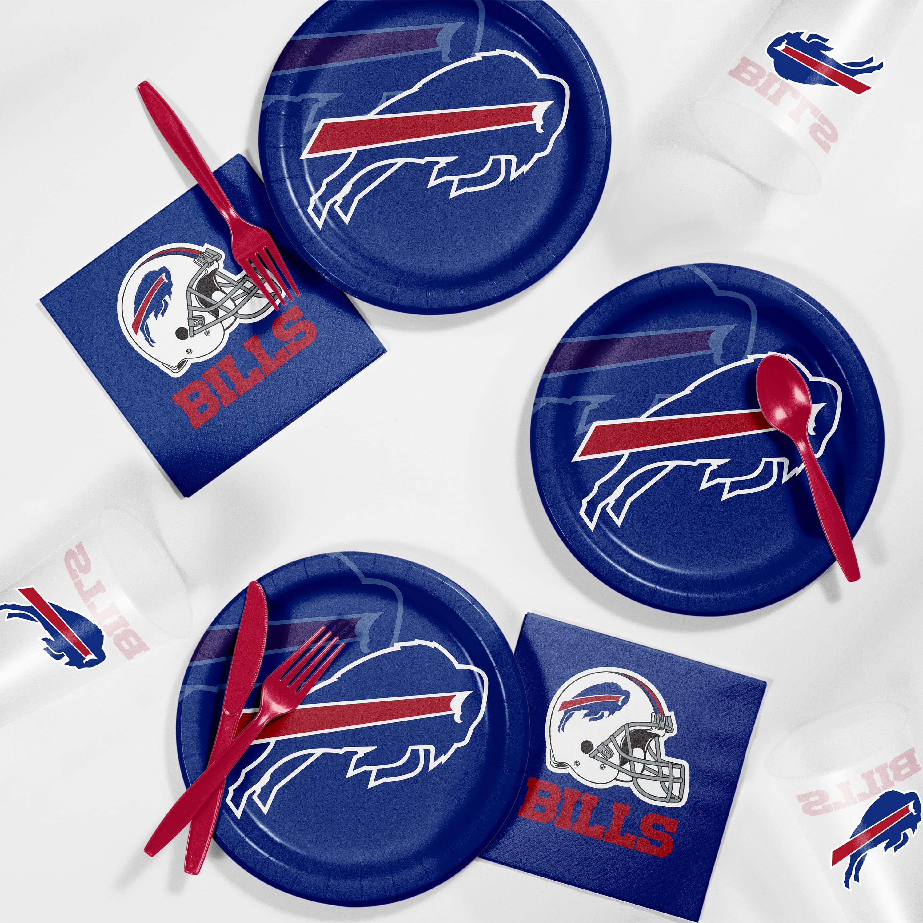 Buffalo Bills Party Supplies Tailgating Kit, Serves 8 Guests - Walmart