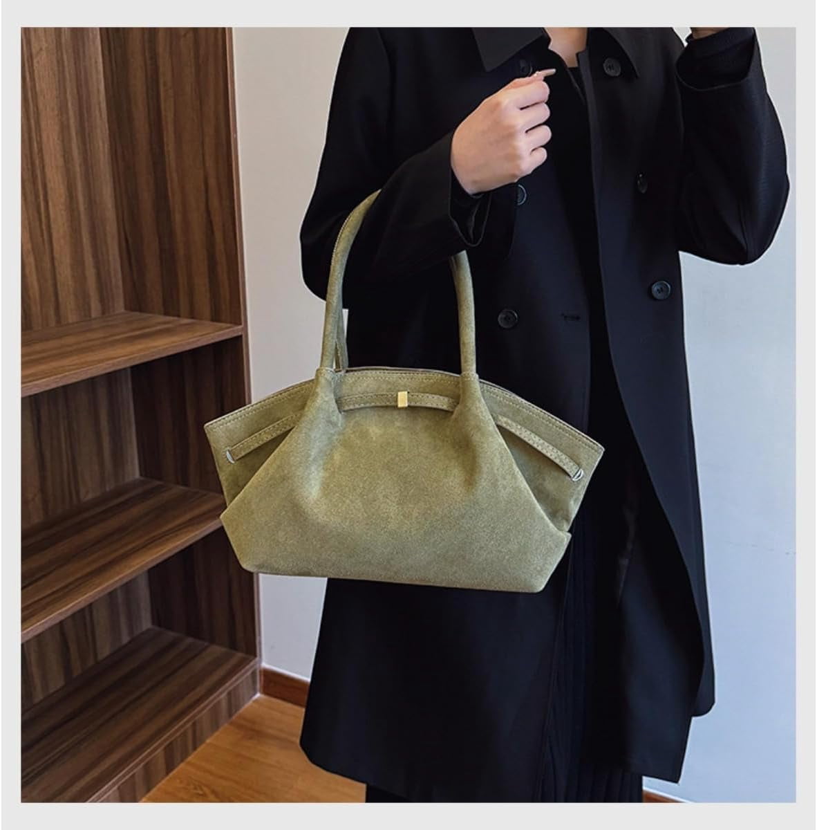 SPEKSEE Fashion Faux Suede Tote Bag for Women Dumpling Designs Crossbody Hobo Handbag Women Vintage Shoulder Bag Purse