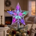thumbnail image 5 of Christmas Tree Topper, Crystal Star Ornament, LED Light Decor, Multicolor Flashing Effect and Sturdy Reusable Build for Tree Branches, Mantel Shelves and Holiday Gatherings., 5 of 7
