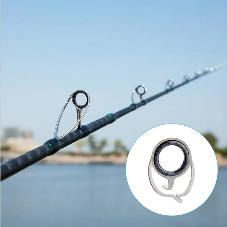 24Pcs 8 Styles Single Leg Fishing Rod Guides Replacement Fishing Rod Tip  Repair Kit Carbon Steel Ceramic Ring Guide Tips Rod