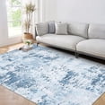 thumbnail image 2 of Haperlare Modern Area Rugs Machine Washable Abstract Ultra-Thin Stain-Resistant Rugs for Bedroom Blue Mottled Painting Rugs for Kitchen,4'x6', 2 of 7