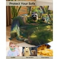 thumbnail image 4 of Forest Raccoon Sofa Covers for 3 Cushion,Washable Couch Cover for Sectional Sofa Slipcovers with Tassel,Animal Bird Mountains Tree Natural Landscape Loveseat Covers Futon Cover Throw Blanket 71x118, 4 of 8