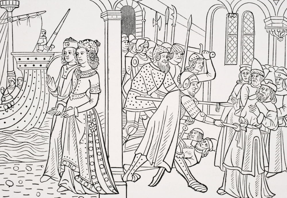 The Abduction Of Helen Facsimile Of A Wood Engraving From The Istoire De La Destruction De Troye La Grant Mise Par Personnaiges From Science And Literature In The Middle Ages By Paul Lacroix Published