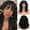 Black, variant on HHBEAUTY Wig with Bangs for Women Shoulder Length Bob Wavy Women's Charming Synthetic Dark Brown mixed blonde highlight Wigs with Natural Curly Heat Resistant Hair for Daily Party Use, Coffee