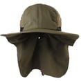 thumbnail image 3 of Falari Outdoor Sun Hat, Wide Brim with Neck Flap, Safari Hiking Gardening Fishing Hat - Army Green, 3 of 7