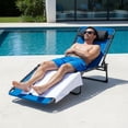 thumbnail image 2 of Multifunctional Reclining Garden Chair-Foldable with Side Pockets & Removable Pillow,Adjustable Backrest-Lightweight and Portable,Suitable for Outdoor Use, Beach, Pool,and Camping-Set of 4,Blue, 2 of 7
