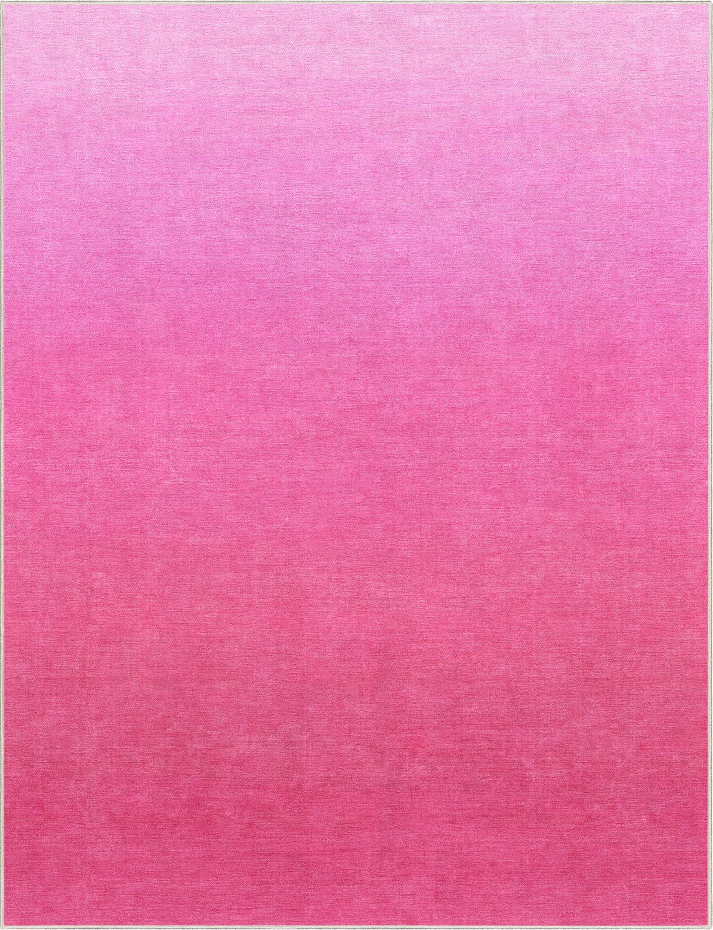 Well Woven Apollo Ombre Modern Pink Flat Pile Easy to Clean 7'7" x 9'10" Area Rug for Living Room Dining Room Bedroom and Kitchen
