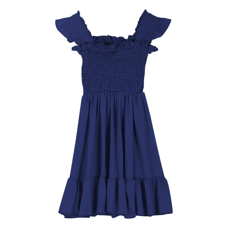 formal maxi dress blue Light Blue A-line Tulle Off-the-Shoulder Prom Dresses With Appliques, MP816