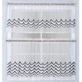 thumbnail image 1 of DiamondHome 3pc Sheer with Embroidery Kitchen/Cafe Curtain Tier and Valance Set (Wave/Purple), 1 of 3