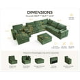 thumbnail image 4 of BEDEEP Canapé Sectionnel Modulaire de 169,7 Po avec Console et Station de Recharge, Canapé Nuage en Chenille en L avec Pouf de Rangement, Canapé Profond Convertible 8 Places avec Méridienne pour Salon, Vert, 4 of 9