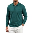 thumbnail image 6 of Guluxicc Men's Henley Shirts with Pocket Button Closure Collared Ribbed Long Sleeve Golf Tops for Business Casual Fall Winter, 6 of 8