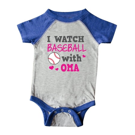 

Inktastic I Watch Baseball with My Oma Gift Baby Boy or Baby Girl Bodysuit