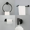 thumbnail image 5 of 6 Pcs Bathroom Hardware Set,Stainless Steel Round Wall Mounted Includes Hand Towel Bar,Toilet Paper Holder,Robe Towel Hooks,Bathroom Accessories Kit,Black, 5 of 7