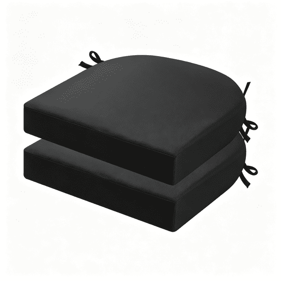 LQSEO Outdoor Chair Cushions Set of 2,19 X 19 Outdoor Seat Cushions|Patio Chair Cushions for Outdoor Furniture Waterproof with Ties,Outdoor Seat Cushion,Patio Chair Pads Dining Chair