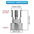 thumbnail image 6 of Garden Hose to Pressure Washer Adapter, 3/4" GHT to 1/4" Quick Connect, Convert Water Hose to Power Washer Attachment with 5 Spray Nozzle Tips, Stainless Steel, 6 of 6