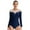 Navy Blue, variant on TiaoBug Sheer Mesh Long Sleeve Dance Leotards for Womens Ballet Leotard Gymnastics Bodysuit Navy Blue L