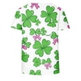 thumbnail image 5 of Erwazi St Patricks Day Womens Short Sleeve T-Shirts Crewneck Clover Cute Graphic Tee Tops, 5 of 7