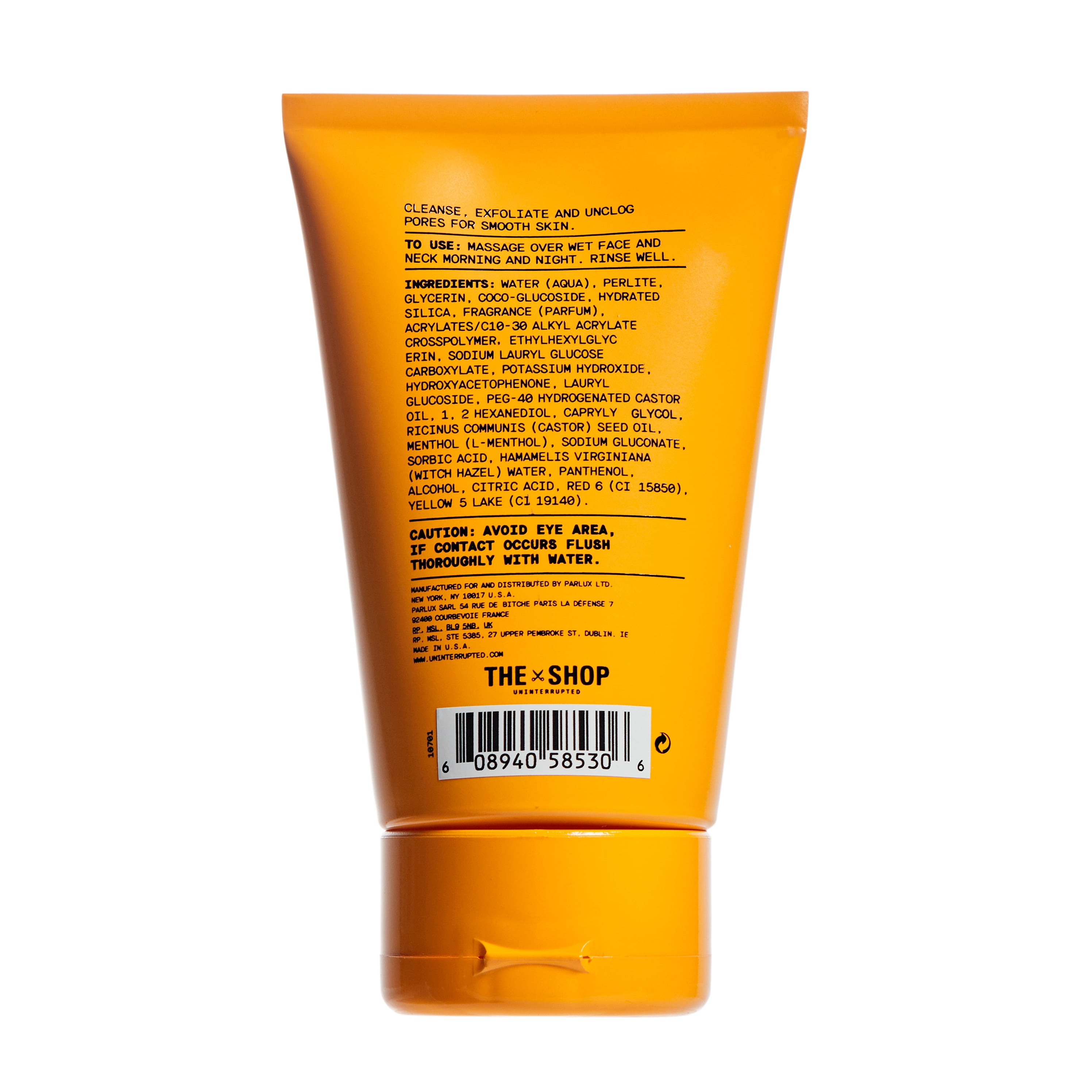 The Shop Face Wash Daily Exfoliating Cleanser for Men, All Skin Types 4 fl oz