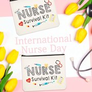 8 Pieces Nurse Survival Kit Makeup Bags, Best Nurse Ever Cosmetic Bag ...