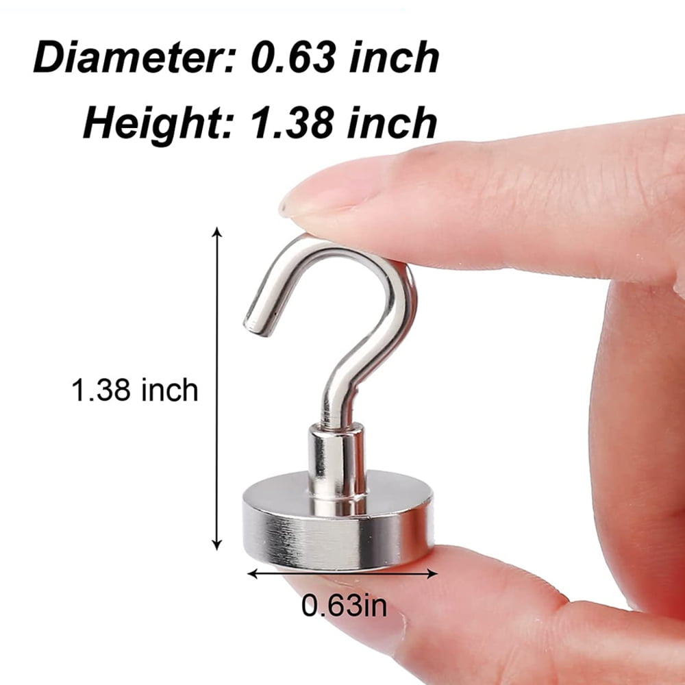 Skycarper Strong Magnetic Hooks, Silver, 22Lbs, Magnets Hanger for Refrigerator,Heavy Duty Ceiling Hooks for Classroom, Cruise,Kitchen, Workplace, Office, Garage, 24PCS