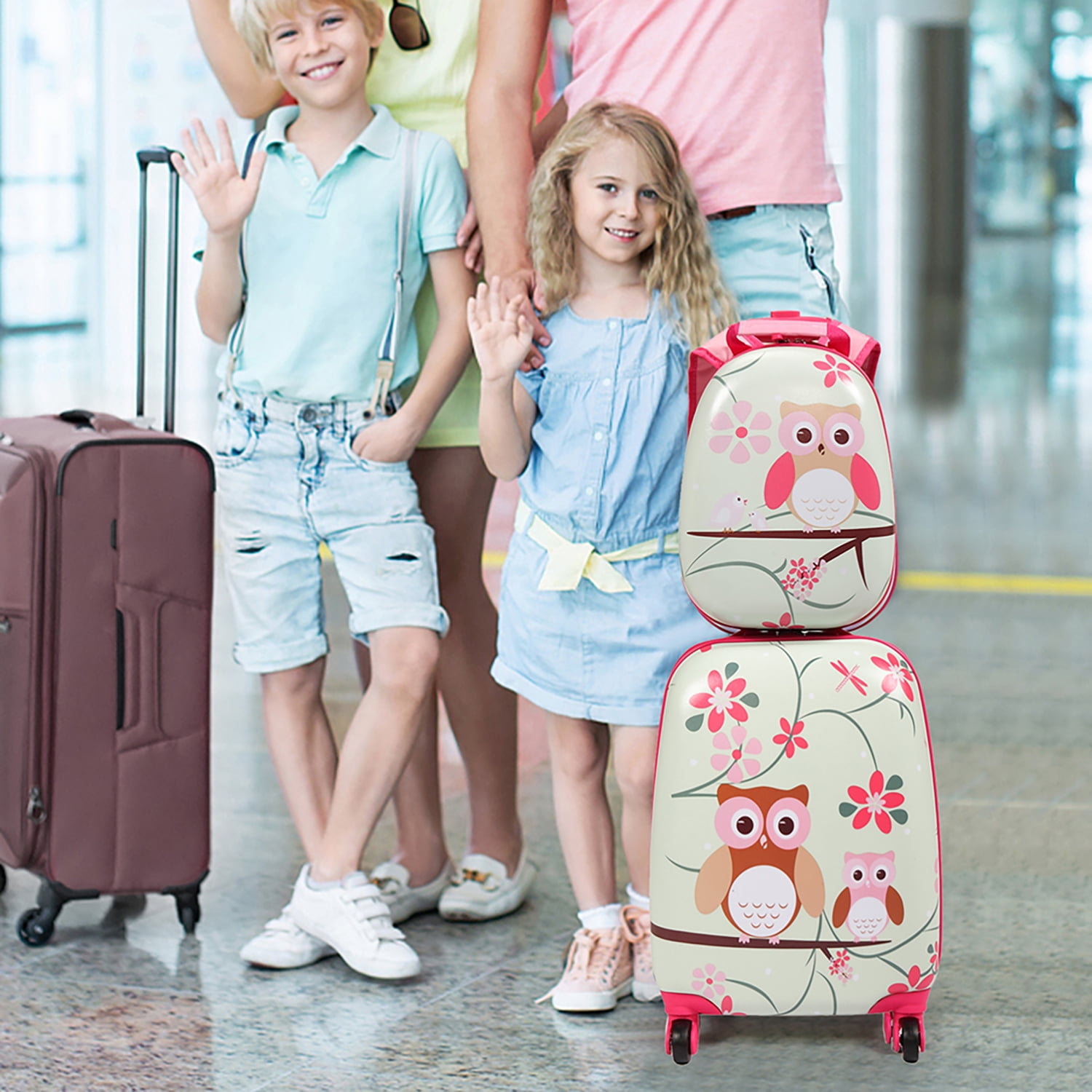 Kadyn 2 PCS Kids Luggage Set, 12" Backpack and 16" Spinner Case with 4 Universal Wheels, Travel Suitcase for Boys Girls, Light Green Kadyn 2 PCS Kids Luggage Set, 12" Backpack and 16" Spinner Case with 4 Universal Wheels, Travel Suitcase for Boys Girls, Light Green