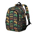 thumbnail image 2 of Game Controller Black Pattern Backpack for School, Cute School Bag with Adjustable Shoulder Straps and Padded Back, 15"x11.42"x5.5", 2 of 5