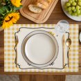 thumbnail image 4 of Sunflowers Placemats Set of 12, Yellow Floral Botanical Checkered Rustic Placemats for Dining Table, Place Mats for Kitchen Tabletop, Waterproof Wipeable Dining Table Mats Set, 4 of 9
