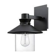 Westmister Black Farmhouse Indoor/Outdoor 1-Light Wall Sconce with Clear Glass Shade