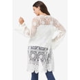 thumbnail image 2 of Roaman's Women's Plus Size Floral Lace Crochet Duster, 2 of 4