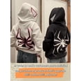 thumbnail image 4 of Women Men Oversized Harajuku Y2K Spider Graphic Hoodie Long Sleeve Full Zipper Jacket Coat Casual E Girl, 4 of 5