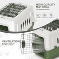 thumbnail image 6 of MoNiBloom 22" Pet Cage Portable Travel Carrier Transport Box, Hard Sided Dog Cat Kennel with Handle and 2 Doors, Airline Approved, White/Forest Green, 6 of 10