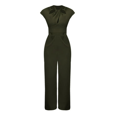 

Women s Casual High Waist Bodysuit Knotted Cutout Design Short Sleeve Jumpsuit plus Size Jumpsuits Sleeves plus Size Cotton Rompers for Women