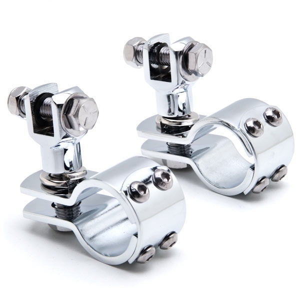 Krator Chrome 11/4" Foot Peg Clamps Engine Guard Mounts Compatible with HarleyDavidson Dyna