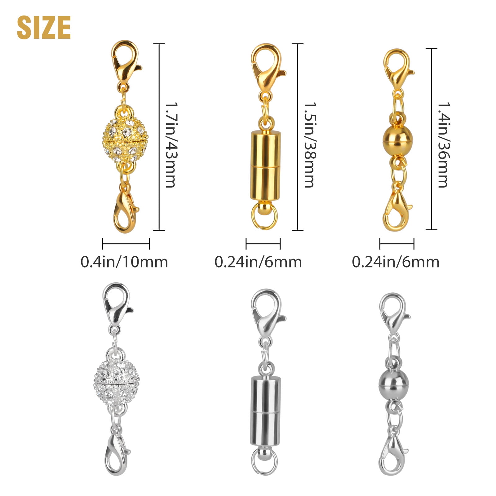 SPARIK ENJOY 14K Magnetic Necklaces Clasp Converter Closures Jewelry Clasps  Connector Chain Extender Locking Magnetic Jewelry Making Supplies for DIY