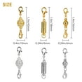 thumbnail image 4 of 16pcs Gold and Silver Magnetic Lobster Clasp, EEEkit 3 Styles Jewelry Extenders, Jewelry Magnet Clasps Magnetic Locking Clasp Magnetic Clasps Converter for DIY Necklace Bracelet Making, 4 of 10