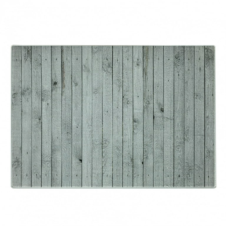 Grey and White Cutting Board Vertical Lines Wooden Board Background Vintage Planks Picture Art Decorative Tempered Glass Cutting and Serving Board