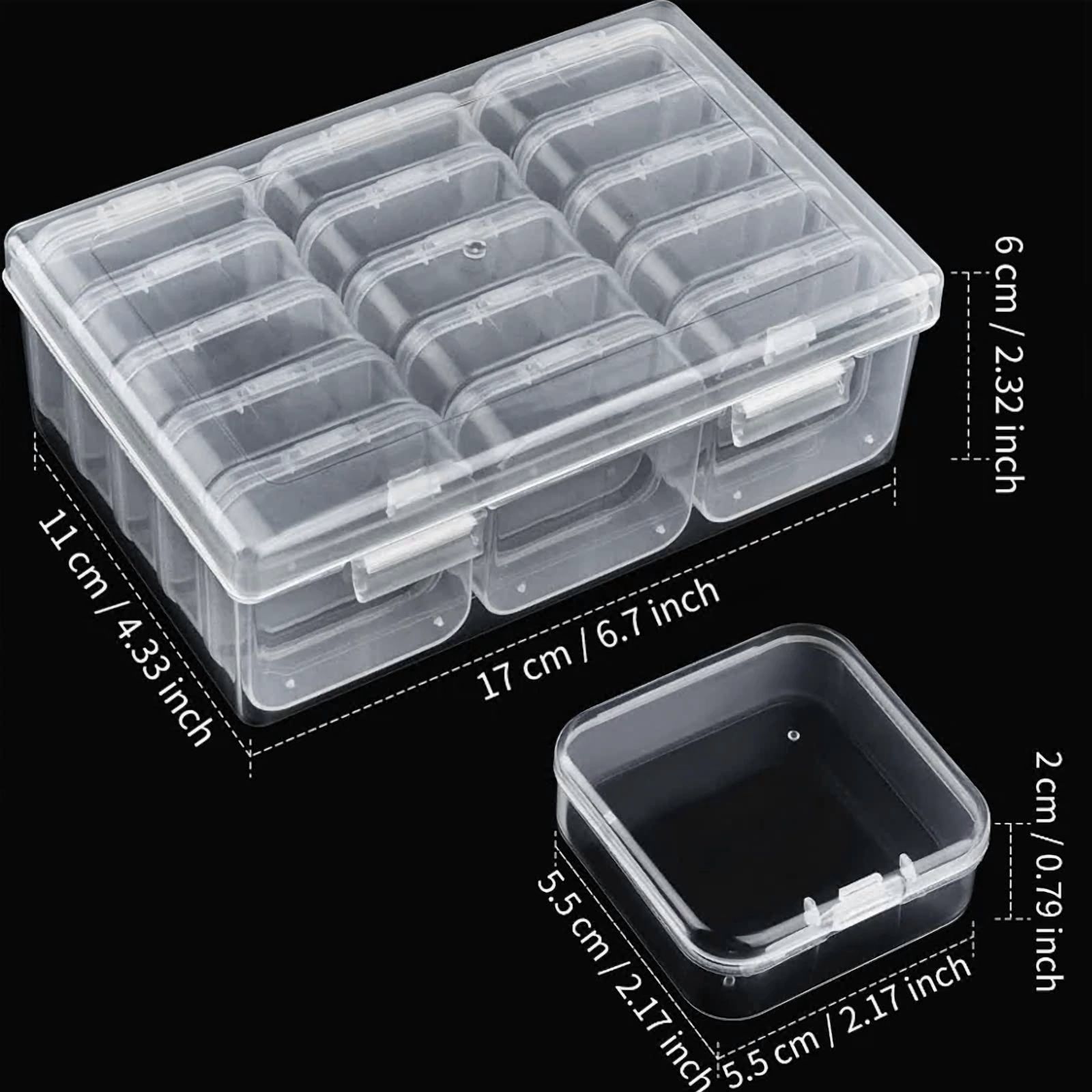 CRESTIN- 30 Pcs Clear Jewelry Box Plastic Bead Storage Craft Container Earrings Organizer